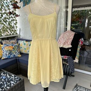 Lauren Conrad Elegant Yellow Lace Dress